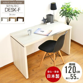 【500円OFFクーポン★31日まで】 パソコンデスク デスク 幅120cm 奥行55cm セパルテック PCデスク 机 学習机 勉強机 作業机 ワークデスク 省スペース シンプル ハイタイプ 木製 おしゃれ 北欧 モダン ホワイト ナチュラル ブラウン 白井産業 shirai arco