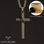 【LION HEART】ライオンハート ネックレス メンズ ペアライン クロスリングネックレス シルバー/ブラック　04N123SM