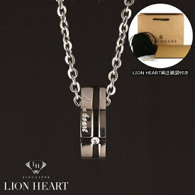 【LION HEART】ライオンハート ネックレス メンズ クロスラインネックレス シルバー/ブラック　04N125SM