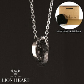 【LION HEART】ライオンハート ネックレス メンズ 2連リングネックレス シルバー/チェックブラック　04N135SM