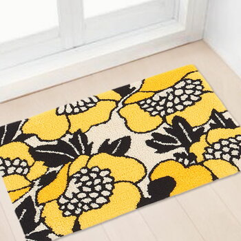 Finlayson(フィンレイソン)玄関マットANNUKKA45×70cmおしゃれな北欧インテリア雑貨洗濯機で洗えるルームマットラグ滑りにくい加工フィンランド北欧テキスタイルイエロー/ブルーウォッシャブルマット