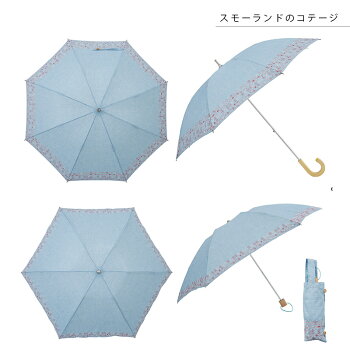 日傘/雨傘刺し子北欧デザイン10種折りたたみ/ショートスライド晴雨兼用刺繍/korkoコルコSPCScandinavianPatternCollectionスカンジナビアンパターンコレクション北欧雑貨