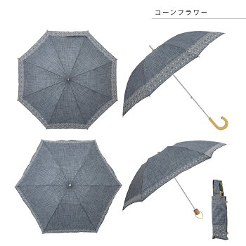 日傘/雨傘刺し子北欧デザイン10種折りたたみ/ショートスライド晴雨兼用刺繍/korkoコルコSPCScandinavianPatternCollectionスカンジナビアンパターンコレクション北欧雑貨