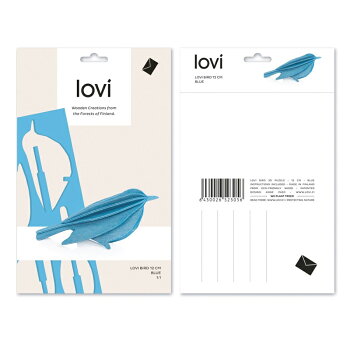 【10倍】Lovi(ロヴィ)バードM12cm(ブルー、ブラック、ナチュラル、イエロー、グリーン、レッド7色)北欧オーナメントカード【メール便OKプレゼント】