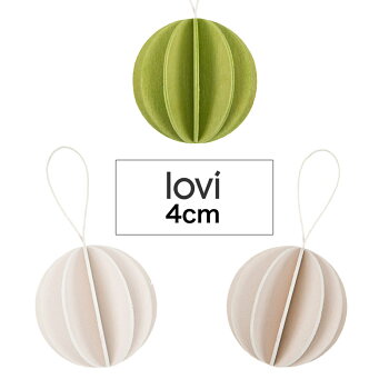 Lovi(ロヴィ)ボール4cm/ピンク,ダークレッド,ホワイト,ナチュラル,ライトグリーン5色/北欧クリスマスツリー飾りオーナメント【メール便OKプレゼント】