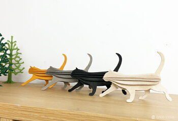 Lovi(ロヴィ)キャット猫12cm(ブラック、グレー、ナチュラル、イエロー4色)/北欧オーナメントカードねこ白樺【メール便OKプレゼント】プレゼント