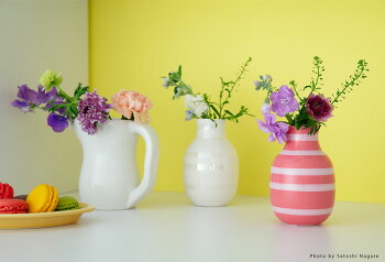 Kahler(ケーラー)花瓶フラワーベース(S)オマジオパールOMAGGIOデンマーク陶器ホワイトプレゼントおしゃれな北欧雑貨花びんインテリアボーダーデンマークの陶磁器北欧のお部屋インテリア雑貨ハーマンケーラー