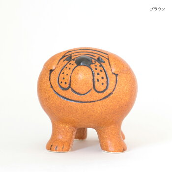 【送料無料】LISALARSON(リサ・ラーソン)BulldogMiniGY/BRブルドッグミニグレー&ブラウン陶器置物動物かわいいインテリア北欧雑貨大人気