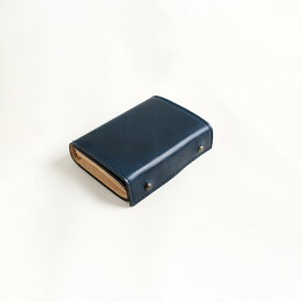【クーポンあり】エムピウ m+ millefoglie2 CORDOVAN27 navy ネイビー | コードバン ミッレフォッリエ 財布 サイフ さいふ 札入れ メンズ レディース 2つ折り 二つ折り 小さい シンプル スリム コンパクト 日本製