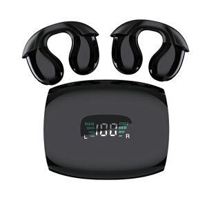 骨伝導イヤホン Bluetooth5.3 完全ワイヤレスイヤホン LEDディスプレイ表示 長時間持続 イヤーカフ型 ワイヤレスヘッドセット 耳を塞がない 耳挟み式 HiFi高音質 自動ペアリング 軽量 タッチ操作