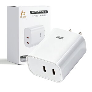 AC�A�_�v�^�[ USB-C�[�d�� PD 35W �}���[�d Type-C×2�|�[�g �R���p�N�g ���^ 54.6g���y�� �g�ѓd�b�[�d�� �f���A���o�� 2�䓯���[�d iPhone18/17�[�d iOS/Android �X�}�[�g�t�H��/�^�u���b�g ���@��Ή� ��