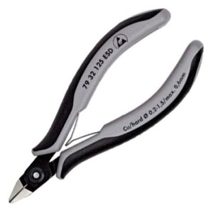 エレクトロニクスニッパー 長さ125mm KNIPEX(クニペックス) 7932-125ESD