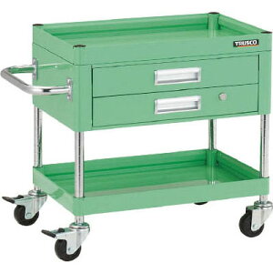 ファルコンワゴン2段引出し付 間口750×奥行500×高さ600mm ホワイト トラスコ FAW672XW