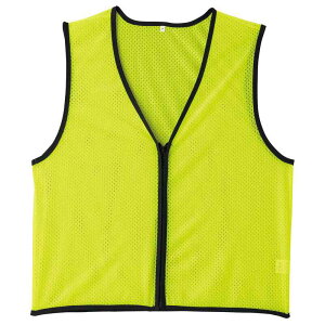 メッシュ安全ベスト 蛍光イエロー フリーサイズ 前開きタイプ MZ-200KY 取寄品 日本緑十字社 320021 ( MZ-200KY )