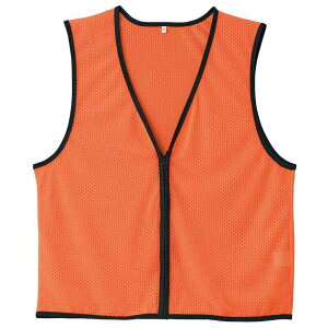 メッシュ安全ベスト 蛍光オレンジ フリーサイズ 前開きタイプ MZ-200KYR 取寄品 日本緑十字社 320022 ( MZ-200KYR )