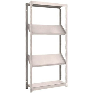 M1.5型軽中量ボルトレス棚 900×300×H1800 4段うち傾斜2段タイプ トラスコ M1.5-6334K2