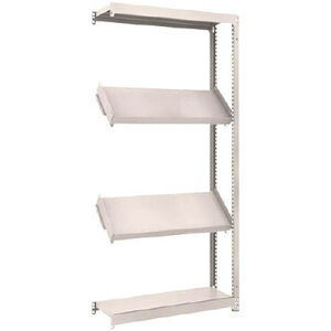 M1.5型軽中量ボルトレス棚 900×300×H1800 4段うち傾斜2段タイプ 連結型 トラスコ M1.5-6334K2B