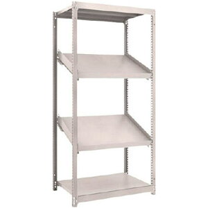 M1.5型軽中量ボルトレス棚 900×600×H1800 4段うち傾斜2段タイプ トラスコ M1.5-6364K2