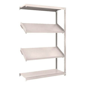 M1.5型軽中量ボルトレス棚 1200×450×H1800 4段うち傾斜2段タイプ 連結型 トラスコ M1.5-6444K2B