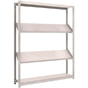 M1.5型軽中量ボルトレス棚 1500×300×H1800 4段うち傾斜2段タイプ トラスコ M1.5-6534K2