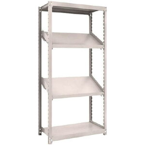 M2型軽中量ボルトレス棚 900×450×H1800 4段うち傾斜2段タイプ トラスコ M2-6344K2