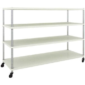 フェニックスラック 1800×600 4段 U車輪付 ホワイト※メーカー直送品 車上渡し品 トラスコ PER-4664-U125-W