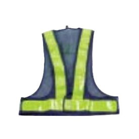 LED付安全ベスト ネイビー×反射材イエロー 赤色LED※取寄せ品 トラスコ TFAB-01