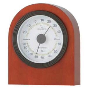 ベルモント温・湿度計(クリアボックス)ウォルナット仕上 エンペックス TM-6869