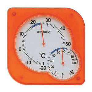 シュクレmidi温・湿度計 クリアオレンジ エンペックス TM-5604