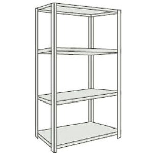 軽量ボルト式棚(開放型・4段)1815×315×1804mm ネオグレー トラスコ 66V-14-NG