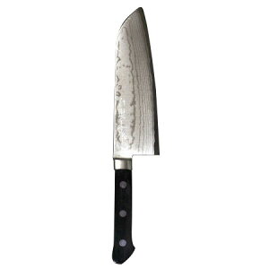 鍛造ステンレス 三徳庖丁 黒柄 V金10号口金付積層全貫通 刃長170mm ※取寄品 三木刃物 M107