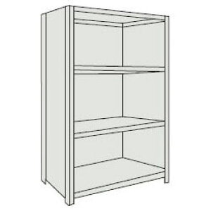 軽量棚(背板・側板付・4段)890×465×1504mm ネオグレー トラスコ 53X-24-NG