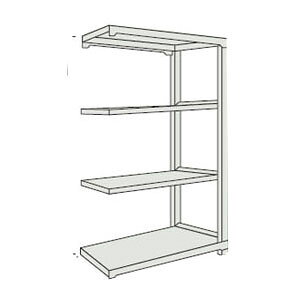 軽中量ボルトレス棚M2型(連結型・200kg型・4段)860×460×1805mm ネオグレー トラスコ M2-6344B-NG