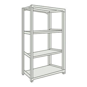 中量ボルトレス棚M5型(単体型・500kgタイプ・4段)1861×581×1810mm オネグレー トラスコ M5-6664-NG