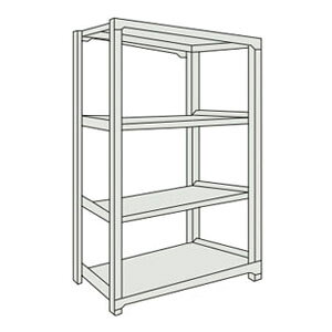 中量ボルトレス棚M5型(単体型・500kgタイプ・4段)961×731×1510mm オネグレー トラスコ M5-5374-NG