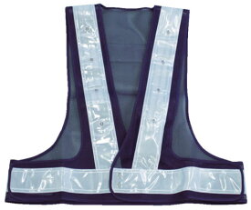 赤青交互点滅LED付安全ベスト 紺/シルバー反射 ※取寄品 トラスコ TLWH-RB