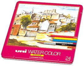 色鉛筆 ユニ ウォーターカラー 24色セット 取寄品 三菱鉛筆 UWC24C (三菱鉛筆 文房具 文具 事務用品 筆記具)