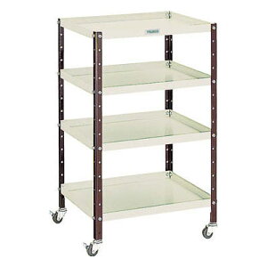アングル支柱式ツールワゴン(4段)482×420×798mm ネオグレー トラスコ VL-1