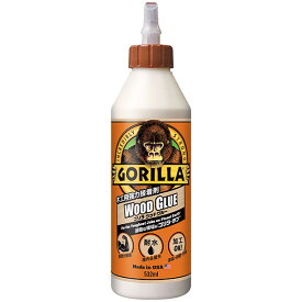 ゴリラ ウッドグルー 木材・布・紙用 接着剤 532ml 取寄品 ゴリラグルー (GORILLA GLUE ) 1774 ( 超強力 クリア 耐水 屋内 屋外 塗装 耐熱 66度 研磨 切削 湿気 接着 平滑面 広い 狭い 補修 金属 木材 石材 陶器 プラスチック ガラス ゴム 現場 工場 家具 クラフト )