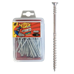 ガッチリビス 頭径8.0mm 4.2x75mm プラケース 50本入 取寄品 ウイング 9852 (三価ユニクロ 首下ネジ 木ネジ コースレッド ビス 木割れ防止 隙間軽減 ローレット付 ノッチ付)