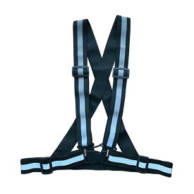 伸縮タスキ型ベスト ブラック 取寄品 ミズケイ 5941196 (安全ベスト 反射 ワンタッチ 簡単着脱 軽い ストレッチ素材 伸びる フィット 安全 警備 防犯 作業 夜間 ウォーキング)