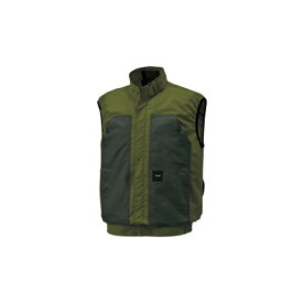 空調風神服 コットンブロードベスト ※服地のみ グリーン Lサイズ 取寄品 サンエス KF92182 (ベスト 綿 コットン 紫外線カット 熱中症対策 暑さ対策 作業服 屋外作業 サンエス CoolingWear)