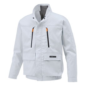 空調風神服 長袖ブルゾン ※服地のみ シルバー 3Lサイズ 取寄品 サンエス KF92191 (長袖 帯電防止 紫外線カット 熱中症対策 暑さ対策 作業服 屋外作業 サンエス CoolingWear)