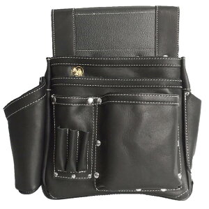 【WEB限定 ふくろ倶楽部 PREMIUM】 朱雀 グローブ革 四型釘袋 すみつぼホルダー付 (黒) ふくろ倶楽部 GSZ-834 ( 大工道具 作業工具 腰袋 釘袋 工具袋 道具袋 収納 ツールケース ウエストバッグ 本職