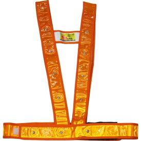 LEDタスキ型安全ベスト『光るんです』 オレンジ/白LED フリーサイズ 取寄品 ミズケイ 3020012 ( 安全 警備 保安 )