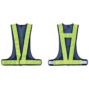 メッシュ安全ベスト(キングサイズ) 紺/黄反射 キングベスト(紺/黄) 胴回140・着丈67cm 取寄品 日本緑十字社 238018 ( キングベスト(紺/黄) )