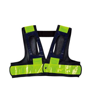 フルハーネス用安全ベスト 紺メッシュ地/黄反射 FH用ベスト(紺/黄) フリーサイズ ショート丈 取寄品 日本緑十字社 238237 ( フルハーネス用安全ベスト フルハーネス用 フルハーネス対応 メッシ