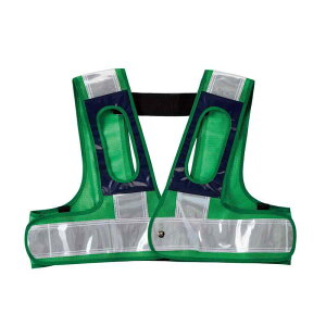 フルハーネス用安全ベスト 緑メッシュ地/白反射 FH用ベスト(緑/白) フリーサイズ ショート丈 取寄品 日本緑十字社 238231 ( フルハーネス用安全ベスト フルハーネス用 フルハーネス対応 メッシ