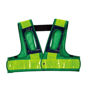 フルハーネス用安全ベスト 緑メッシュ地/黄反射 FH用ベスト(緑/黄) フリーサイズ ショート丈 取寄品 日本緑十字社 238232 ( フルハーネス用安全ベスト フルハーネス用 フルハーネス対応 メッシ