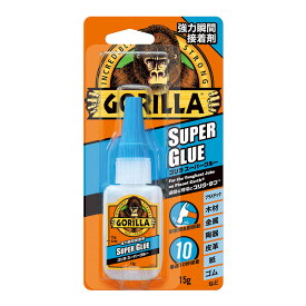 ゴリラ スーパーグルー 強力瞬間接着剤 15g 取寄品 ゴリラグルー (GORILLA GLUE ) 1785 ( 耐衝撃 耐振動 最速10秒接着 超強力 耐水 屋内 屋外 耐熱 104度 凸凹 湿気 接着 平滑面 広い 狭い 補修 金属 木材 石材 陶器 プラスチック ガラス ゴム 現場 工場 )